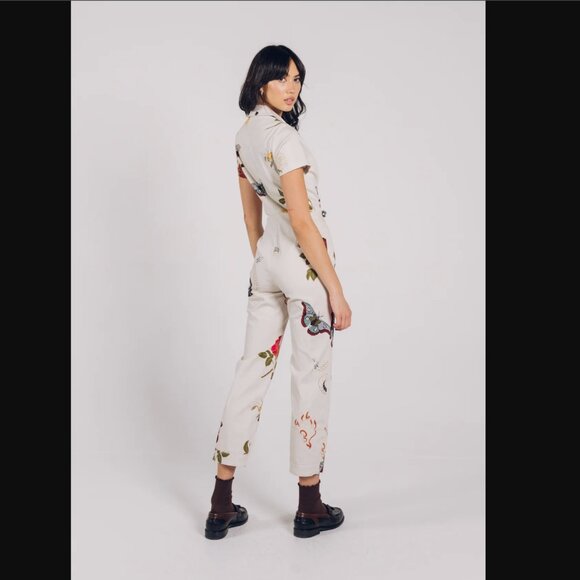 LENNI the Label Xeno Jumpsuit Romper - Beige Medium US 6 - Picture 4 of 8